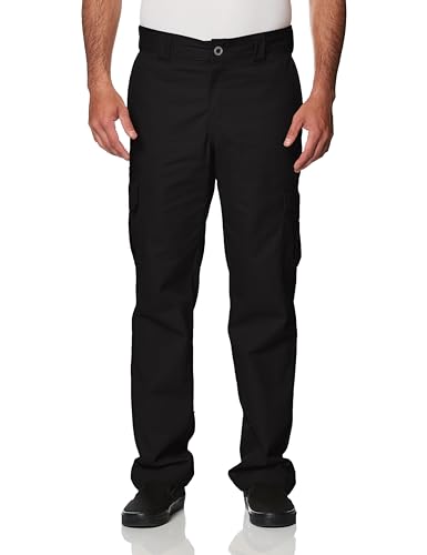 Dickies mens Regular Straight Stretch Twill Cargo work utility pants, Black, 30W x 30L US