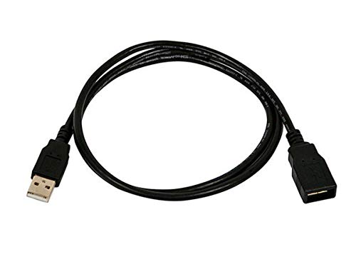 Monoprice 3-Feet USB 2.0 A Male to A Female Extension 28/24AWG Cable (Gold Plated) (105432),Black