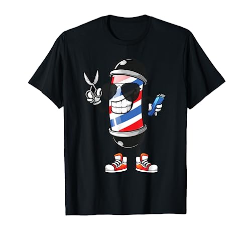 Cute Barber Pole For Men Women Barbershop Haircut Barber T-Shirt