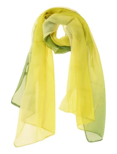 uxcell Long Chiffon Light Wedding Scarf Silky Gradient Color Party Shawl Spring Summer Beach Wrap for Women 63'x19.6' Yellow