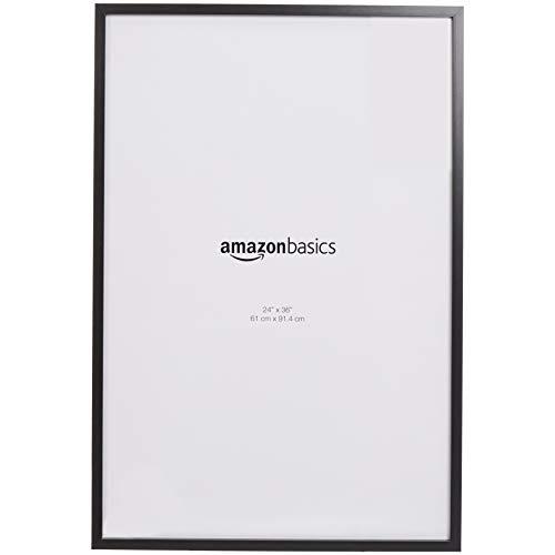 Amazon Basics Poster Rectangular Photo Picture Frames, 24 Inch x 36 Inch, 2-Pack, Black