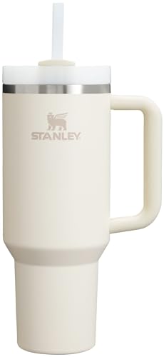 Stanley Quencher H2.0 FlowState Stainless Steel Vacuum Insulated Tumbler with Lid and Straw for Water, Iced Tea or Coffee, Smoothie and More, Cream 2.0, 40oz