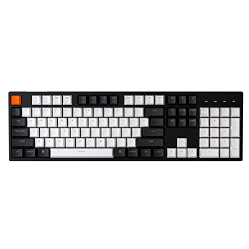 Keychron C2 Full Size Wired Mechanical Keyboard for Mac, Hot-swappable, Gateron G Pro Brown Switch, White Backlight, 104 Keys ABS keycaps Gaming Keyboard for Windows,Type-C Braid Cable
