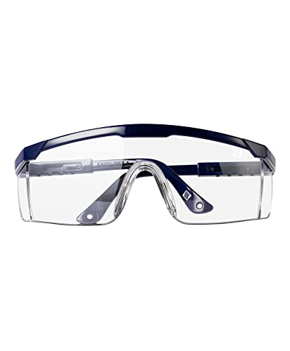 LANON Anti-Fog Safety Goggles with Ajustable Temples, 2.5 Times ANSI Z87.1 Double-sided Antifog, Side Protection, High Transmission, Lightweight & Comfortable Safety Glasses.