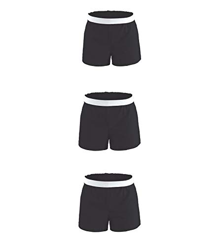 Soffe Girls' Authentic Cheer Short, Black, Small (3-Pack)