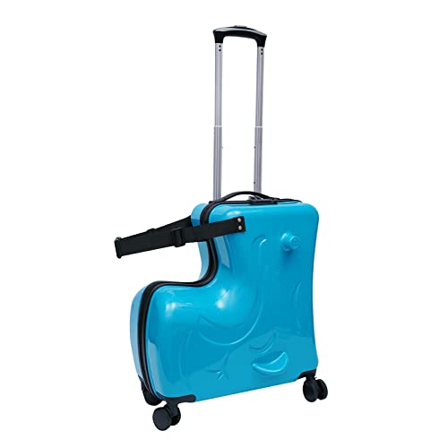 COFECO 20in Kids Ride-on Travel Suitcase, Kids Luggage with Spinner Wheels Suitcase, Carry Trolley Luggage with Password Lock, Children's Ride On Trolley Luggage Help Your Child Relax (20“ Blue)