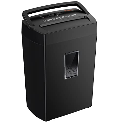 Bonsaii 12-Sheet Cross Cut Paper Shredder, 5.5 Gal Home Office Heavy Duty Shredder for Paper, Credit Card, Mail, Staples, with Transparent Window, High Security Level P-4 (C275-A)