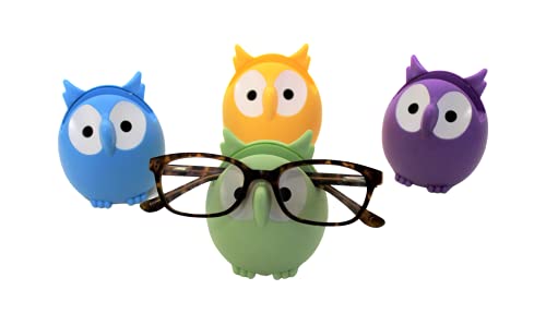 Dependable Industries inc. Essentials Owl Glasses & Sunglasses Holder Stand - Eyeglass Display Rack, Smartphone Dock, Nice Random Color Shipped