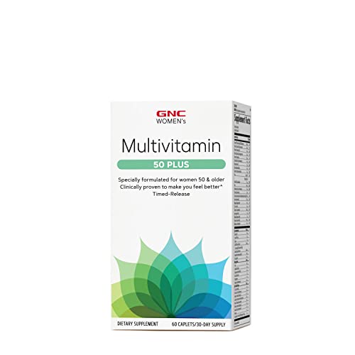 GNC Women's Multivitamin 50 Plus |Supports Bone, Eye, Memory, Brain and Skin Health with Vitamin D, Calcium and B12 | Helps Increase Energy Production | 60 Caplets