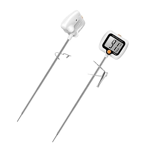 10 Inch Long Digital Candy and Deep Fry Thermometer with Pot Clip,Rotating Display, Best Instant Read Food Meat Thermometer for Candy Making or Deep Frying