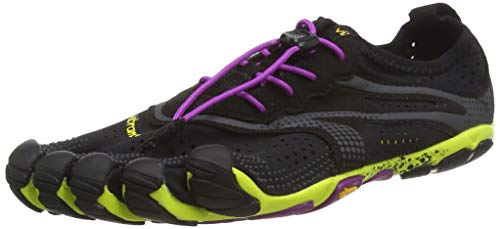 Vibram Women's FiveFingers, V-Run Running Shoe, Black/Yellow/Purple, 7.5-8 M US