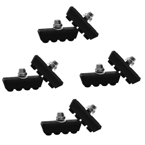 Fat-Cat 4 Pairs (8 Pieces) Bike Cycle Bicycle Rubber Brake Pads No-Noise No-Skid, 40mm (Black)