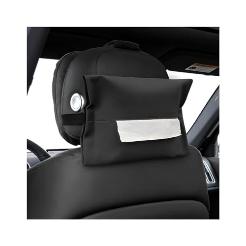 BELOMI Car Tissue Holder, Extra Large Waterproof Automotive Backseat Tissues Box Organizer Cover Sun Visor Mask Napkin Holder for Organization Daily Use, Universal for SUV, Truck, RV & More（Black）