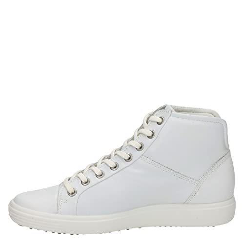 Ecco Womens Soft VII High Top Ankle Bootie, White, 38 EU/7-7.5 M US