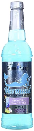 Jordan's Skinny Mixes Sugar Free Syrup, Mermaid Flavor, Fruit Flavored Water Enhancer, Drink Mix for Ice Tea, Lemonade & More, Zero Calorie Flavoring, Keto Friendly, 25.4 Fl Oz
