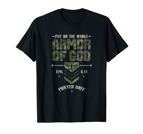 Vintage Camo Armor Of God Christians Religious Camouflage T-Shirt
