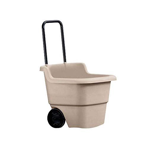 Suncast Resin 15.5 Gallon Multi-Purpose Cart with Wheels, Brown,Taupe