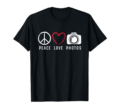 Photography Lover Peace Love Photos Camera Photographer T-Shirt