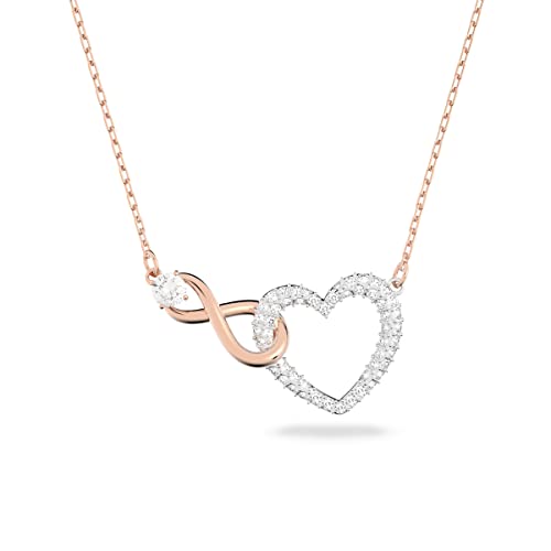 SWAROVSKI Infinity Heart Pendant Necklace, with Mixed Metal Plated Finish and Clear Crystal Pavé