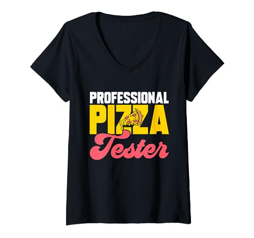 Funny Pizza Professional Pizza Tester Italian V-Neck T-Shirt