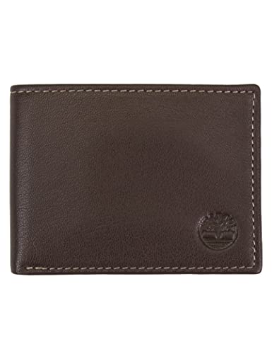 Timberland mens Blix Slimfold Leather Wallet, Brown, One Size