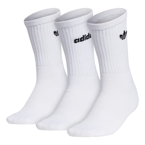 adidas Originals Womens Icon (3-pair) Crew Sock, White/Black, Medium US