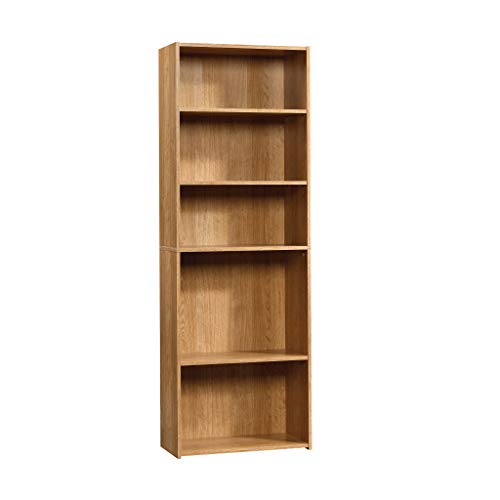 Sauder Beginnings 5 Bookcase/Book Shelf, 24.57' L x 11.5' W x 71.181' H, Highland Oak finish