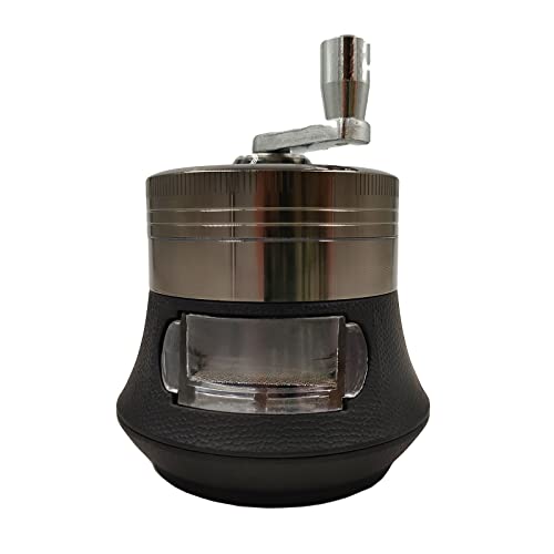 3 inch Hand Crank Grinder with Clear Top Black