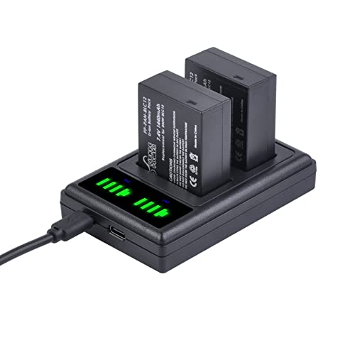 Pickle Power DMW-BLC12 DMW-BLC12PP DMW-BLC12E Battery and LED Display Charger for DMC-GH2 DMC-G5 DMC-G6 DMC-G7 DMC-GX8 DMC-G85 DMC-FZ1000 DMC-FZ200 DMC-FZ300 DMC-FZ2500