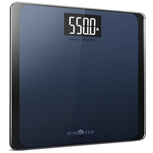 RunSTAR 550lb Bathroom Digital Scale for Body Weight with Ultra-Wide Platform and Large LCD Display, Accurate High Precision Scale with Extra-High Capacity