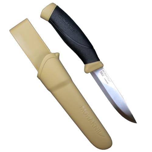 Morakniv M-13216 Companion Fixed Blade Outdoor Knife with Sandvik Stainless Steel Blade, 4.1-Inch, Desert Tan