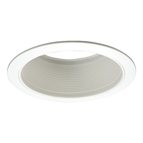 HALO E26 Series 6 in. White Recessed Ceiling Light Fixture Trim with White Straight Side Metal Baffle