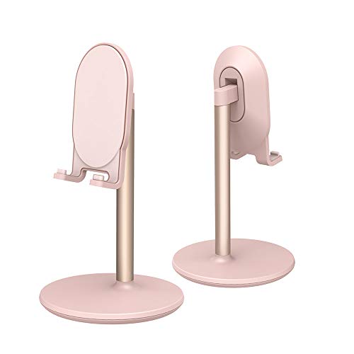 Bright Stone Phone Stand for Desk, Adjustable Cell Phone Holder for Desk, Compatible with 4'-12.9' Phones/Tablet/iPhone/iPad/Switch (Pink)