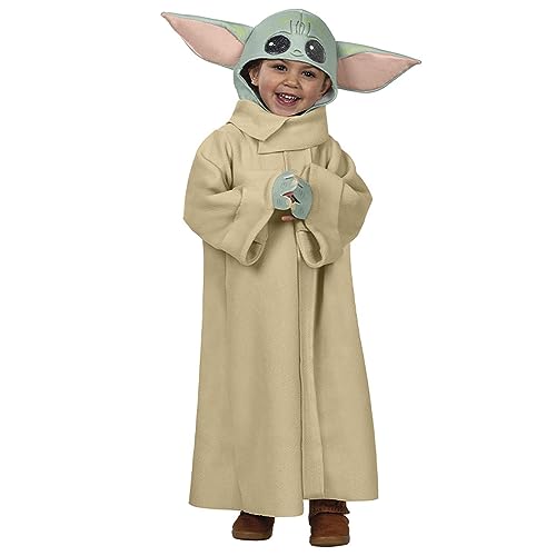 HANERREAL Kids The Child Costume Robe Hood Baby Halloween Cosplay Costume(Kid, Large(7-9 Years))