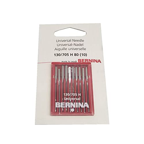 HONEYSEW Pack of 10 for Bernina Universal Sewing Machine Needles 0025077107(130/705H 80(10pcs))
