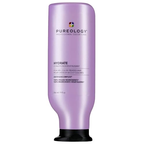 Pureology Hydrate Moisturizing Conditioner | Softens and Deeply Hydrates Dry Hair | For Medium to Thick Color Treated or Natural Hair | Sulfate Free Conditioner | Vegan