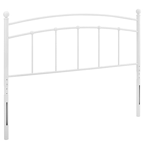 Modway Abigail Modern Farmhouse Metal Queen Headboard in White