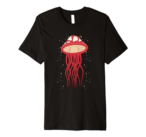 Cute Underwater Sea Jellyfish Mushroom Foraging Mycology Premium T-Shirt