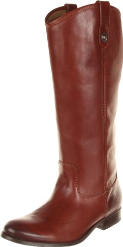 Frye Melissa Button Lug Equestrian-Inspired Tall Boots for Women Made from Hard-Wearing Vintage Leather with Antique Silver Hardware and Leather Outsole – 15 ¼” Shaft Height, Cognac Wide 3-6M