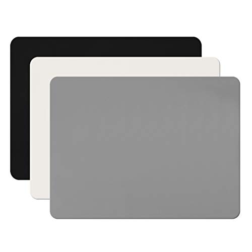 Gartful 3Pack Silicone Sheet for Crafts, Resin Jewelry Casting Molds Mat, Food Grade Silicone Placemat, Multipurpose Table Protector, Nonstick Nonskid Heat-Resistant, Black&Gray&Beige (15.7x11.8inch)