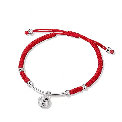 tqyzkh Bell Bracelets for Women,Protection Bracelet for Women Men 925 Sterling Silver Bell Charm Red String Handmade Bracelets Bangles Adjustable Jewelry Gifts