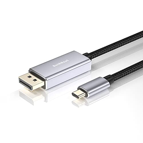 BolAAzuL USB-C to Displayport Cable 8K@60Hz 1.6ft/0.5m, Ultra Short USB Type C (Thunderbolt 3 Compatible) to DP 1.4 Cable Braided 4K@144Hz for MacBookPro/Air iMac iPadPro 2020 XPS Galaxy S20