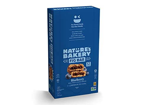 Natureâ€s Bakery Whole Wheat Fig Bars, Blueberry, Real Fruit, Vegan, Non-GMO, Snack bar, Twin packs- 12 count