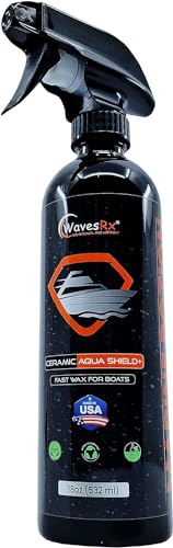 WavesRx High-Performance Ceramic Spray Coating for Boats & Jet Skis (AquaShield+) | Marine Grade SiO2 Sealant Protects from Salt, Contaminants & UV Damage | Fast Wax Silicon Dioxide Hydrophobic Polish