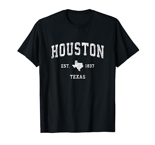 Houston Texas TX Vintage Athletic Sports Design T-Shirt