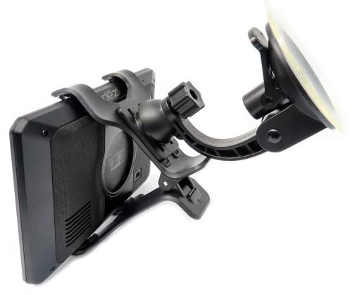 Ramtech Universal Car GPS Windshield Dual Clip Mount, Suction Cup Holder with 360° Rotating Bracket, Compatible with Magellan RoadMate 9365T-LMB 9400-LM 9412T-LM 9416T-LM 9465T-LMB, WMDC