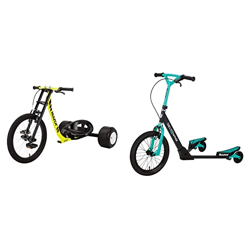 Razor DXT Drift Trike Yellow, One Size & DeltaWing Scooter Black/Mint Green, One Size