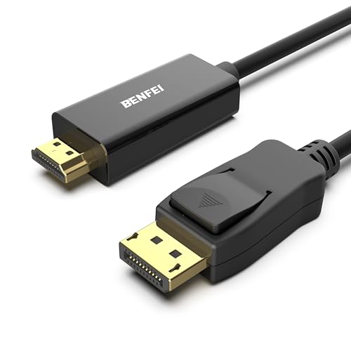 BENFEI 4K DisplayPort to HDMI 6 Feet Cable 2 Pack, Uni-Directional DP 1.2 Computer to HDMI 1.4 Screen Cable Compatible with HP, ThinkPad, AMD, NVIDIA, Desktop