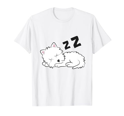 West Highland White Terrier Dog Sleeping Cute Westie T-Shirt