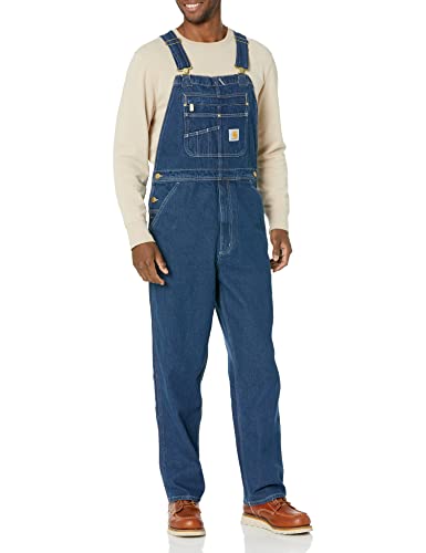 Carhartt Men's Loose Fit Denim Bib Overall, Darkstone, 36 x 32